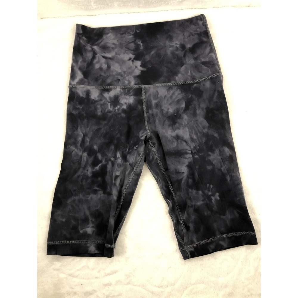 lululemon athletica High-Waist Tie-Dye Black Gray Athletic Shorts